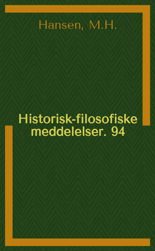 Historisk-filosofiske meddelelser. 94 : Studies in the population of Aigina...