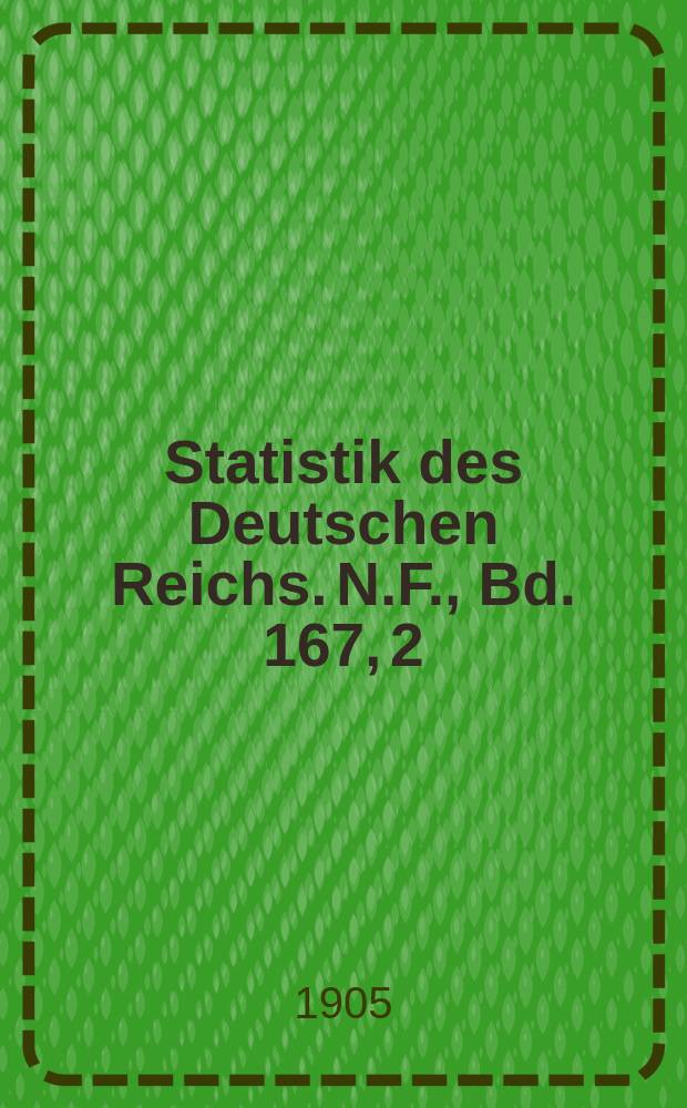 Statistik des Deutschen Reichs. [N.F. ], Bd. 167, 2