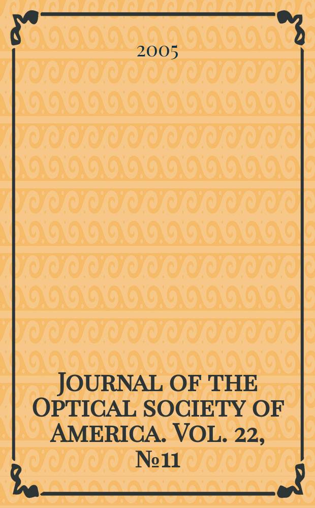 Journal of the Optical society of America. Vol. 22, № 11