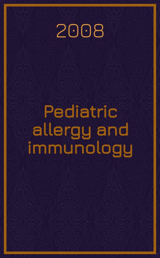 Pediatric allergy and immunology : Official publ. of the European society of pediatric allergy and immunology. Vol. 19, № 4