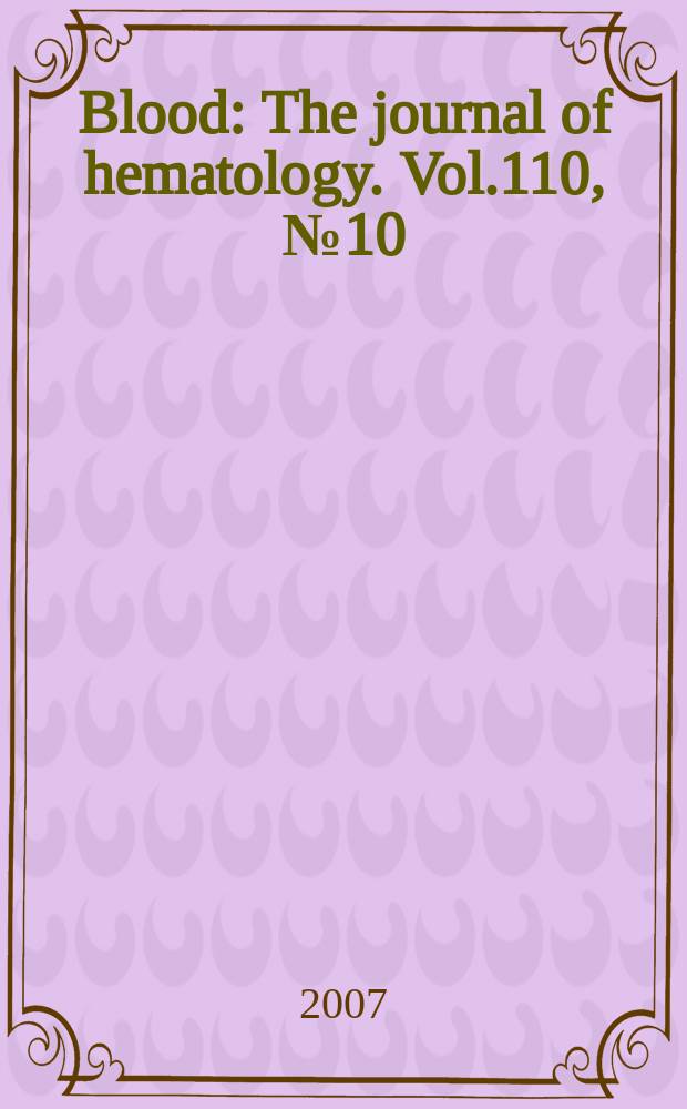 Blood : The journal of hematology. Vol.110, № 10