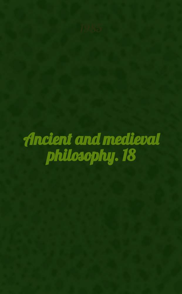 Ancient and medieval philosophy. 18 : Henrici de Gandavo Quodlibet = Генрих Гентский