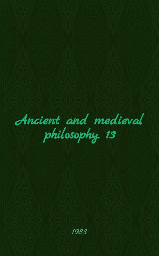 Ancient and medieval philosophy. 13 : Henrici de Gandavo Quodlibet = Генрих Гентский