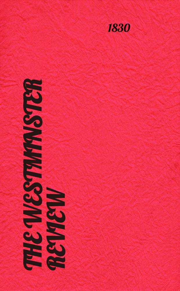 The Westminster review = Вестминстерское Обозрение