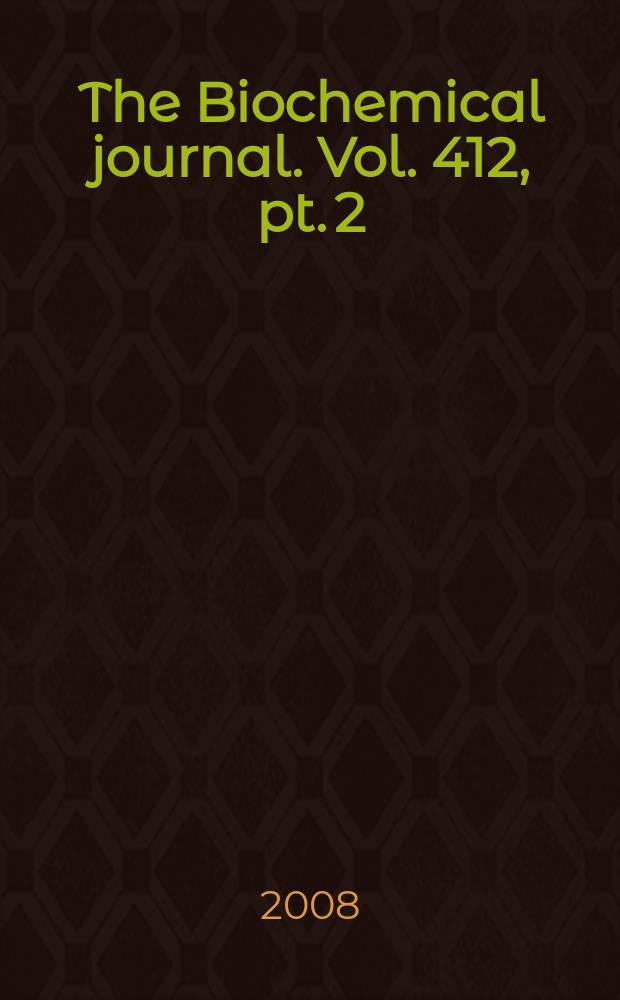 The Biochemical journal. Vol. 412, pt. 2