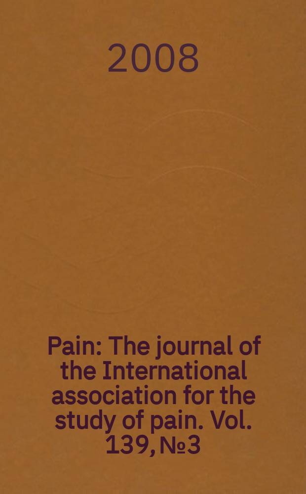 Pain : The journal of the International association for the study of pain. Vol. 139, № 3