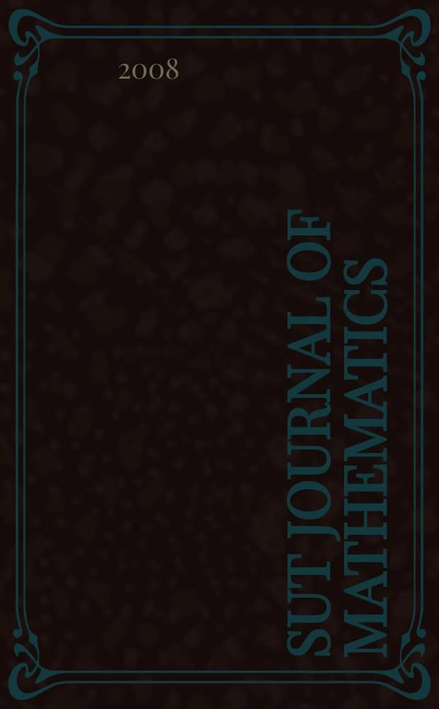 SUT Journal of mathematics : Formerly TRU mathematics. Vol. 44, № 1