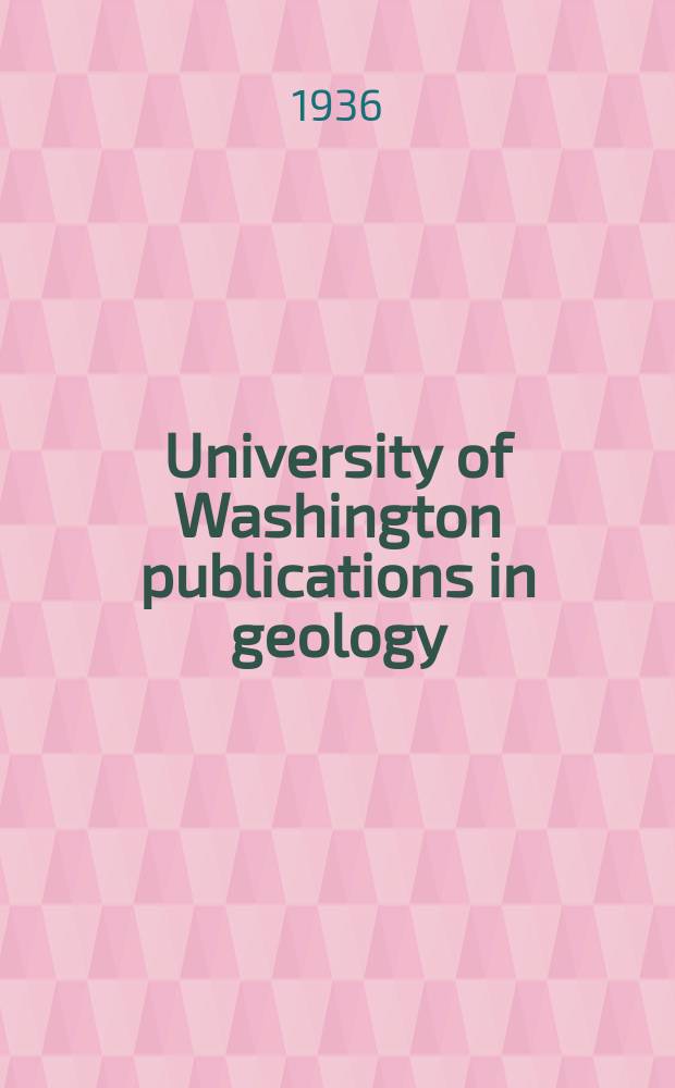 University of Washington publications in geology