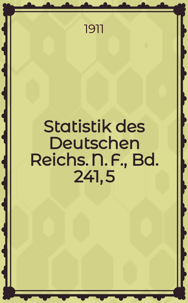 Statistik des Deutschen Reichs. [N. F.], Bd. 241, 5 : Spezialhandel und Gesamteigenhandel nach Warengattungen und L&auml;ndern, Durchfuhr, Niederlage- und Veredelungsverkehr, Zollertr&auml;ge usw., Seefischerei einschl. der Bodenseefischerei