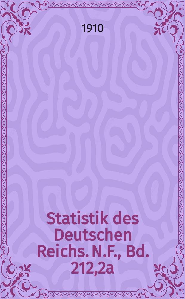 Statistik des Deutschen Reichs. [N.F.], Bd. 212,2a : Berufs- und Betriebsz&auml;hlung vom 12. Juni 1907 = Сельскохозяйственные предприятия. Занятость по профессиям