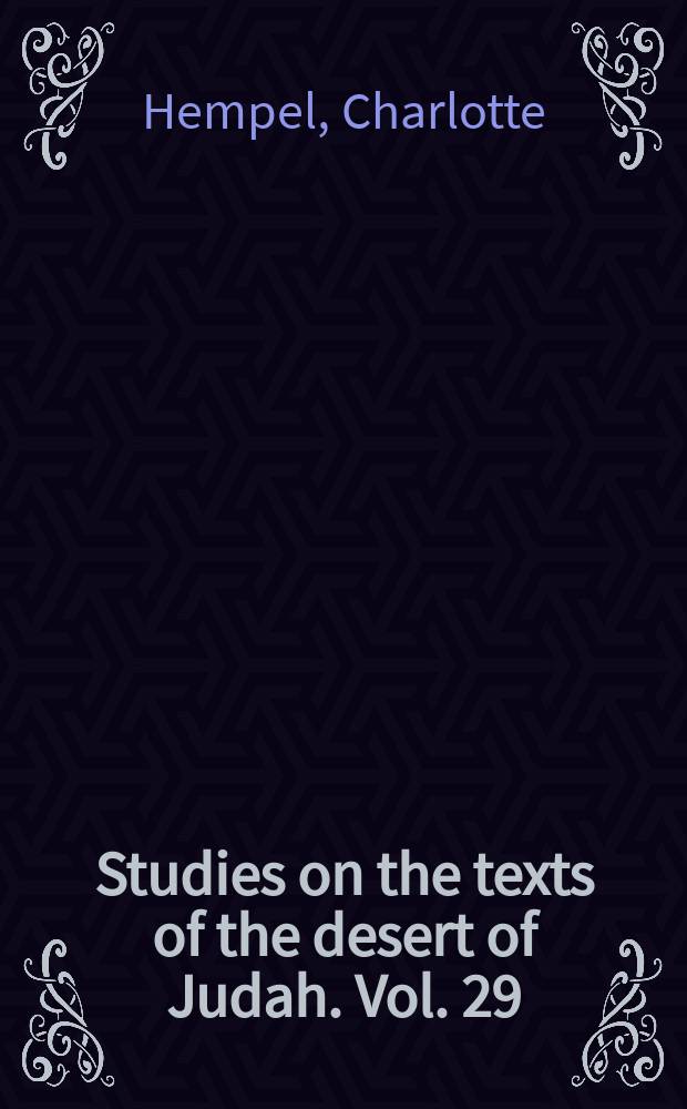 Studies on the texts of the desert of Judah. Vol. 29 : The laws of the Damascus document = Законы Дамасского документа