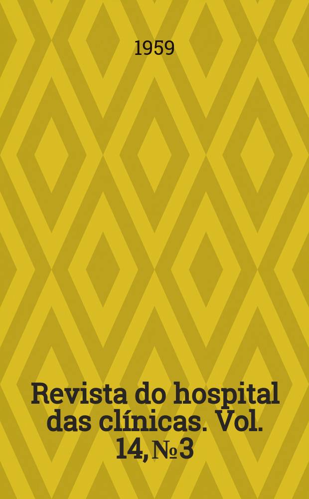 Revista do hospital das clínicas. Vol. 14, № 3