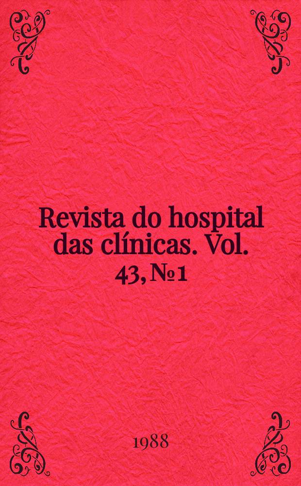 Revista do hospital das clínicas. Vol. 43, № 1