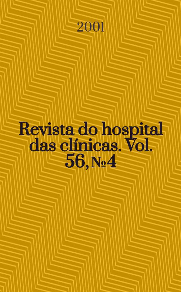 Revista do hospital das clínicas. Vol. 56, № 4