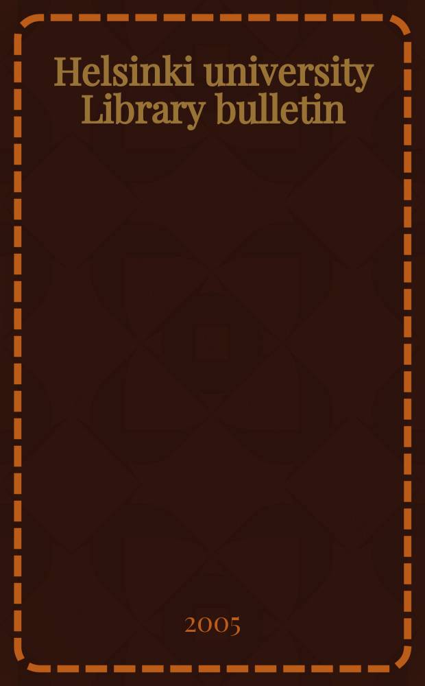 Helsinki university Library bulletin