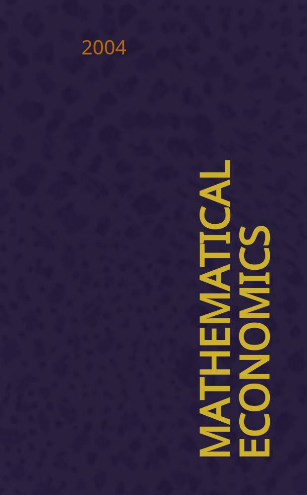 Mathematical economics : continuation of the Ekonomia matematyczna