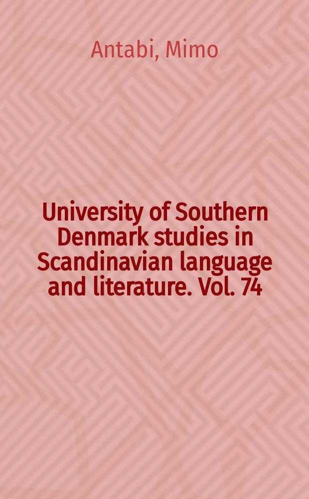 University of Southern Denmark studies in Scandinavian language and literature. Vol. 74 : Afgrunde = Бездны