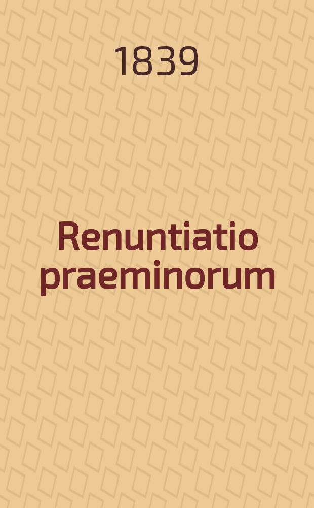 Renuntiatio praeminorum