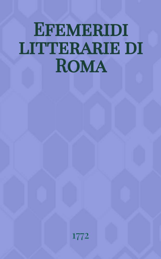 Efemeridi litterarie di Roma