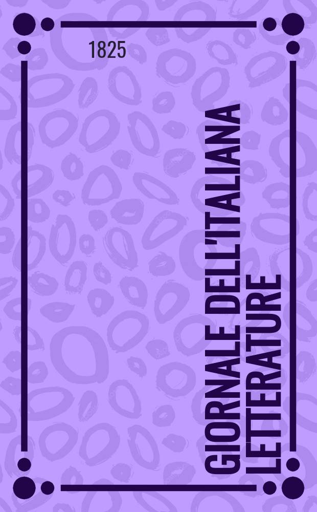 Giornale dell'Italiana letterature