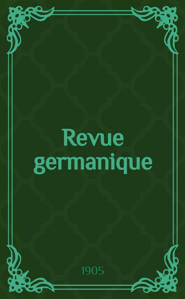 Revue germanique