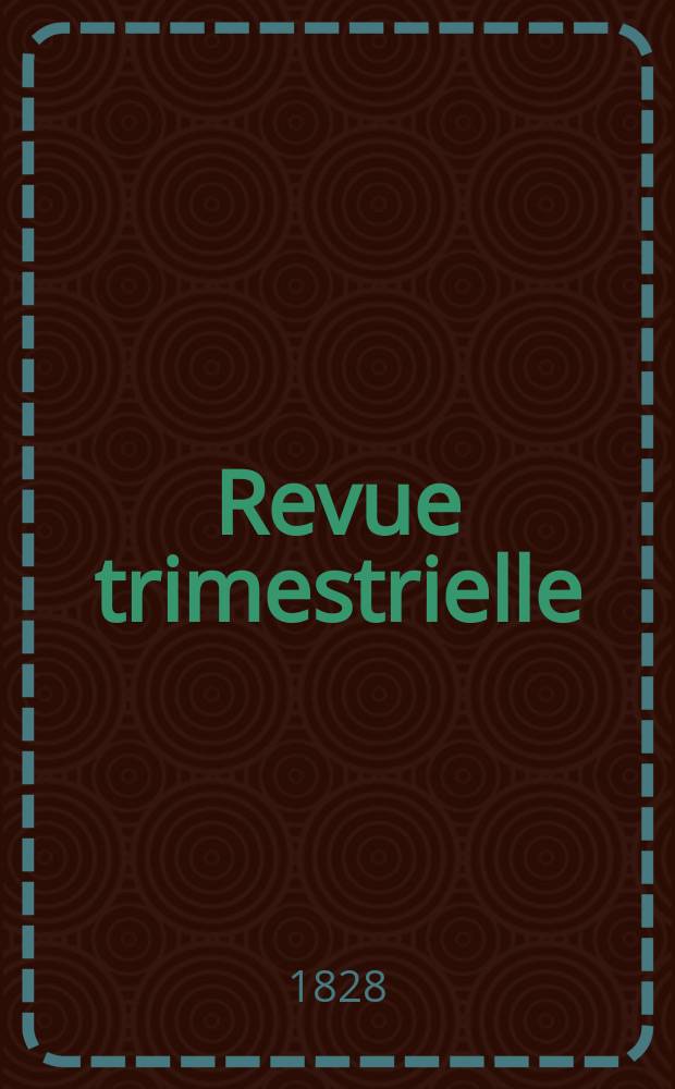 Revue trimestrielle