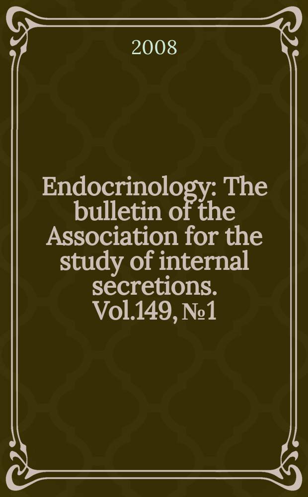 Endocrinology : The bulletin of the Association for the study of internal secretions. Vol.149, № 1