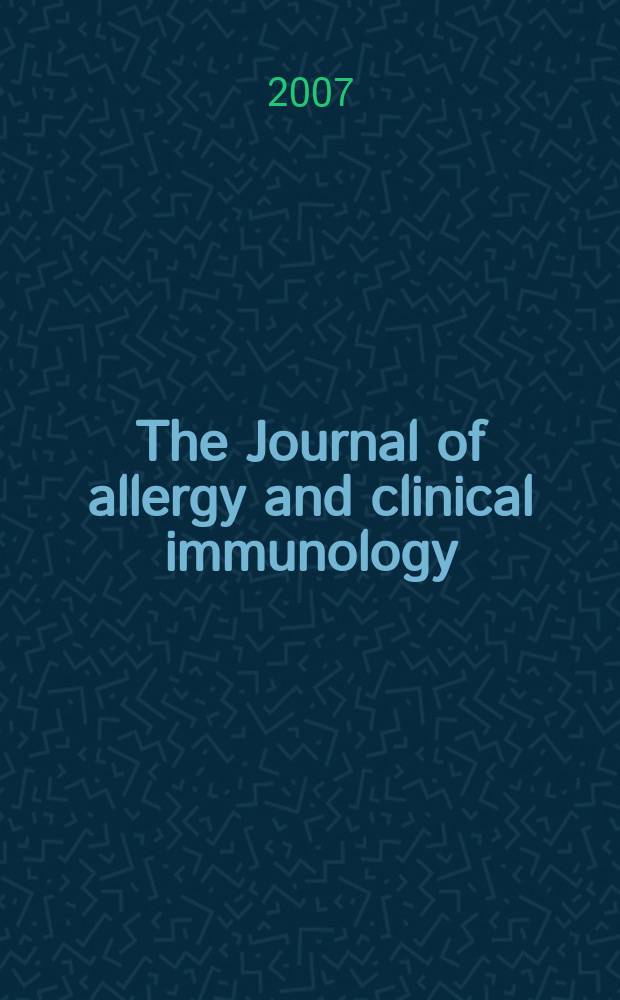 The Journal of allergy and clinical immunology : Including "Allergy abstracts" Offic. organ of Amer. acad. of allergy. Vol. 120, № 2