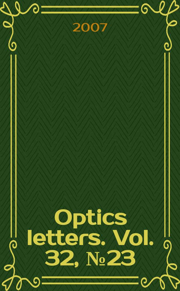 Optics letters. Vol. 32, № 23