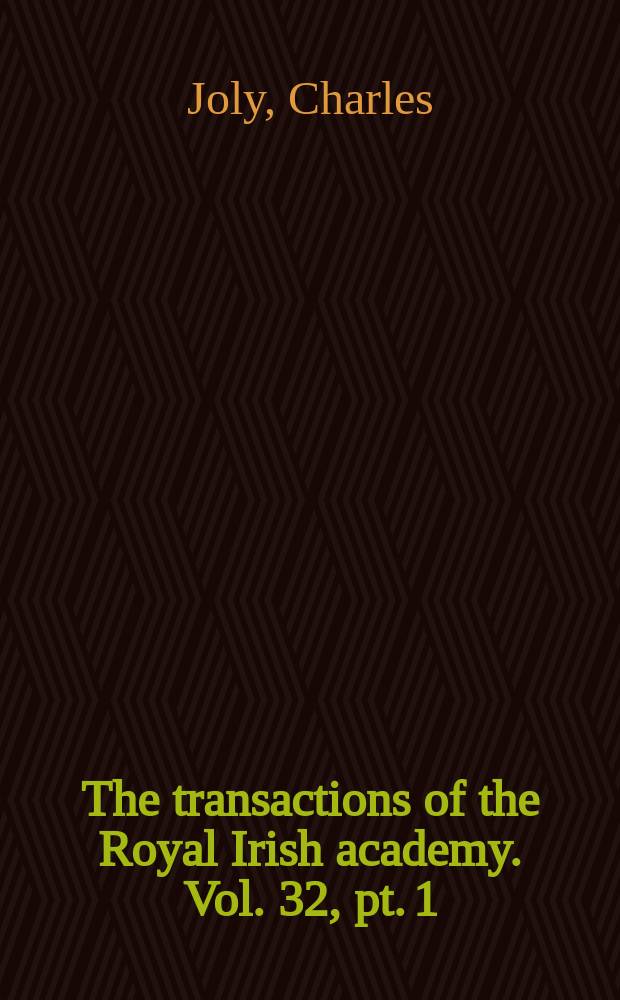 The transactions of the Royal Irish academy. Vol. 32, pt. 1 : The interpretation of a quaternion as a point symbol