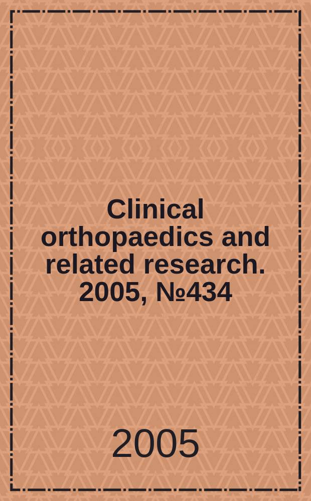 Clinical orthopaedics and related research. 2005, № 434