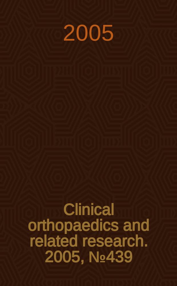 Clinical orthopaedics and related research. 2005, № 439