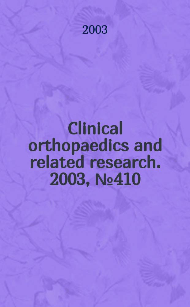 Clinical orthopaedics and related research. 2003, № 410