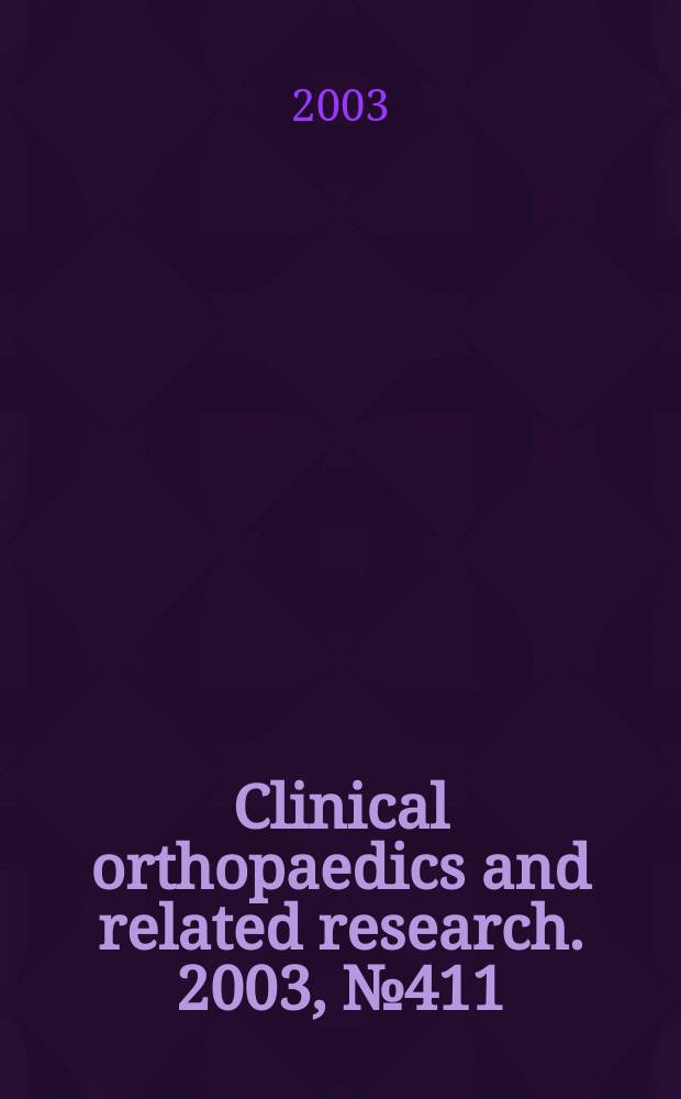 Clinical orthopaedics and related research. 2003, № 411