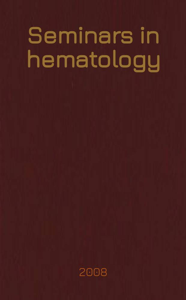 Seminars in hematology : A topical journal on subjects of current importance in clinical hematology and related fields, devoted to making the present states of such topics and the results of new investigations readily available to the practicing physician. Vol. 45, № 1 : Myelodysplastic syndromes = Миелодиспластические синдромы.