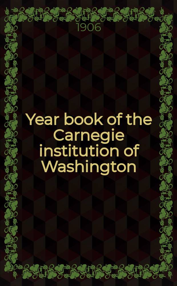Year book of the Carnegie institution of Washington