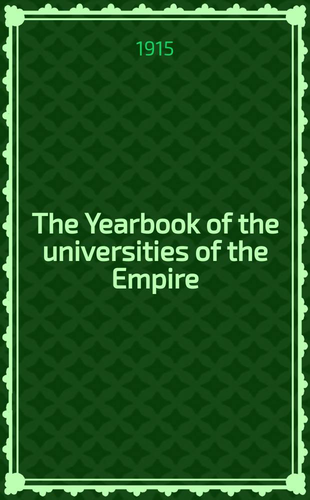 The Yearbook of the universities of the Empire
