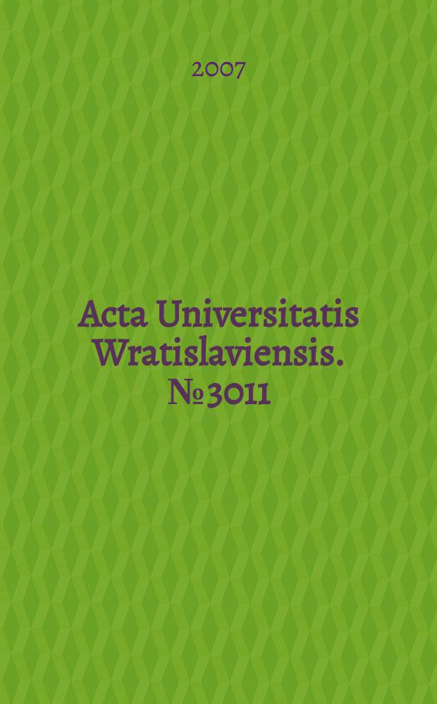 Acta Universitatis Wratislaviensis. № 3011 : Niemcy w otoczeniu międzynarodowym = Немцы в международном окружении