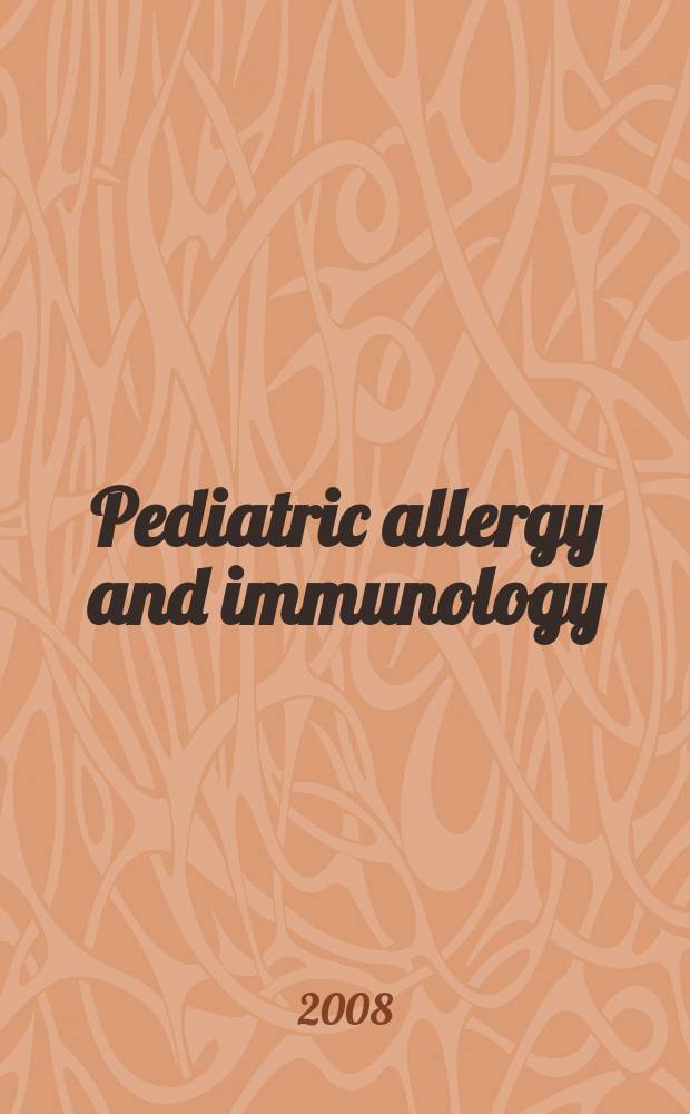 Pediatric allergy and immunology : Official publ. of the European society of pediatric allergy and immunology. Vol. 19, № 2