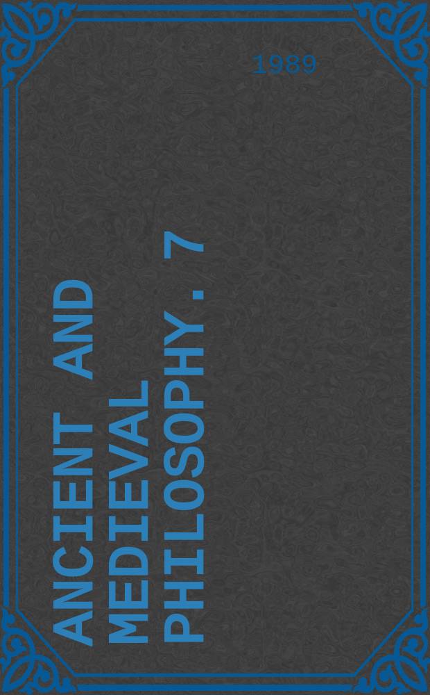 Ancient and medieval philosophy. 7 : Guillaume de Moerbeke = Мербеке де Гильом