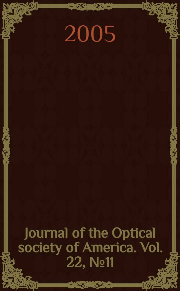 Journal of the Optical society of America. Vol. 22, № 11