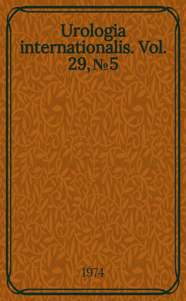 Urologia internationalis. Vol. 29, № 5