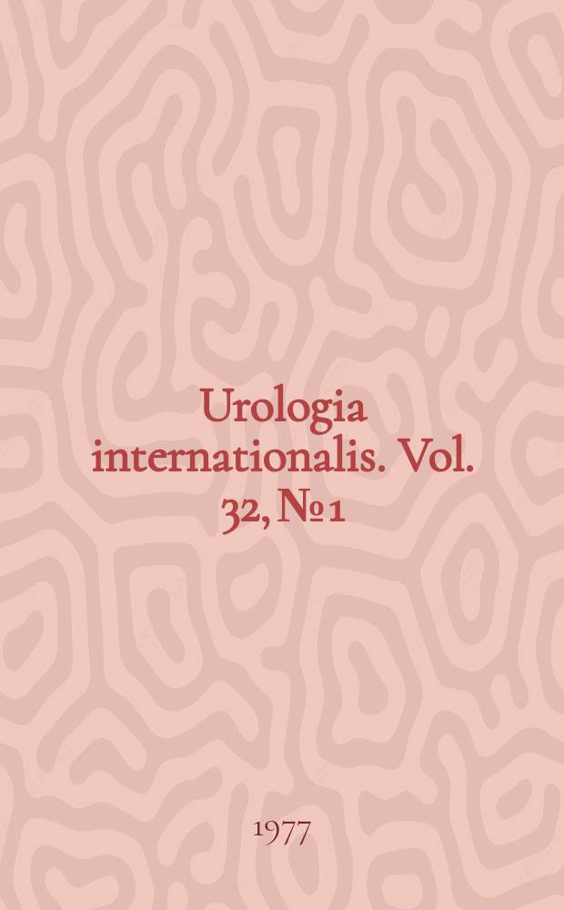 Urologia internationalis. Vol. 32, № 1
