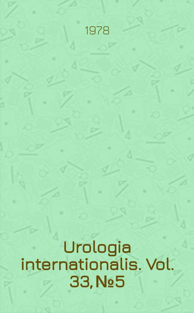 Urologia internationalis. Vol. 33, № 5
