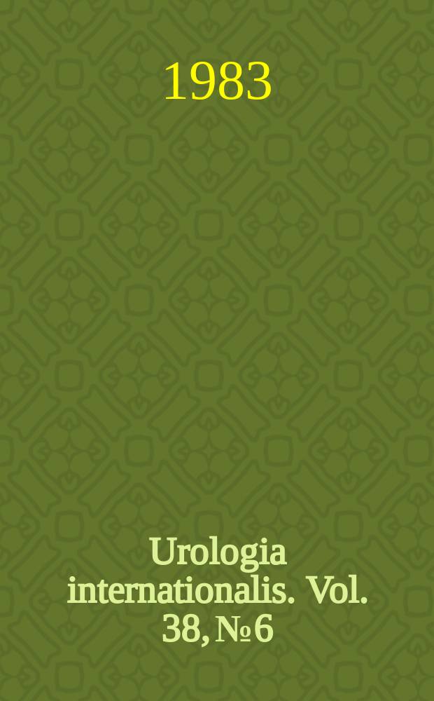 Urologia internationalis. Vol. 38, № 6