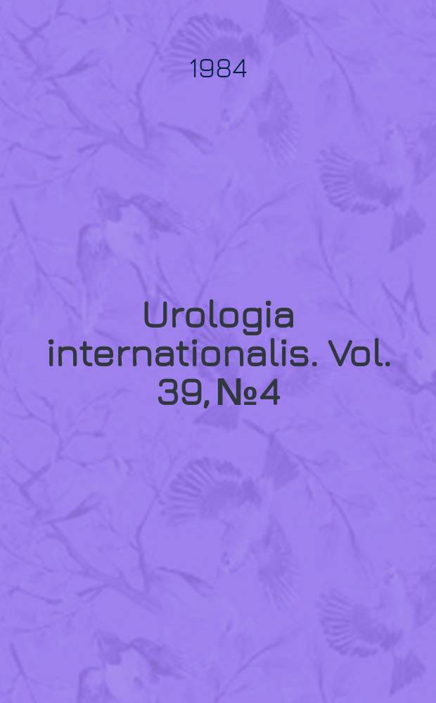 Urologia internationalis. Vol. 39, № 4