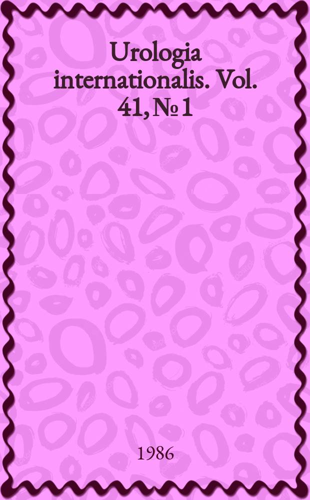 Urologia internationalis. Vol. 41, № 1