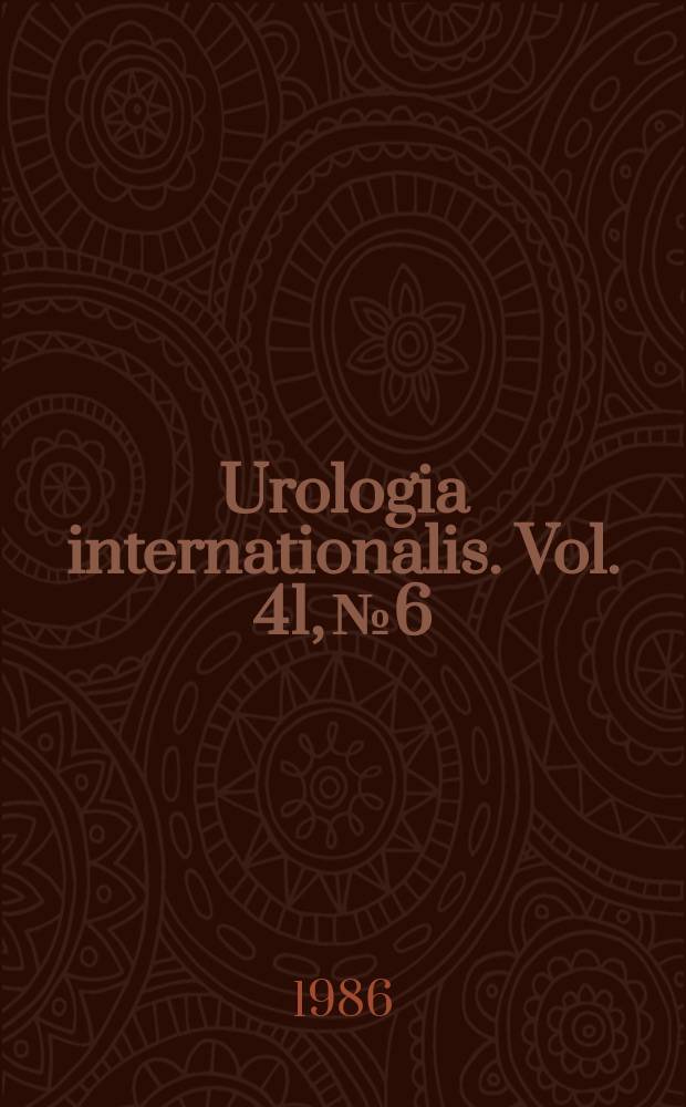 Urologia internationalis. Vol. 41, № 6