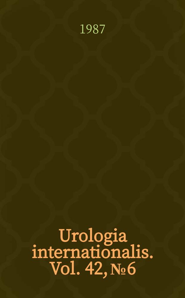 Urologia internationalis. Vol. 42, № 6