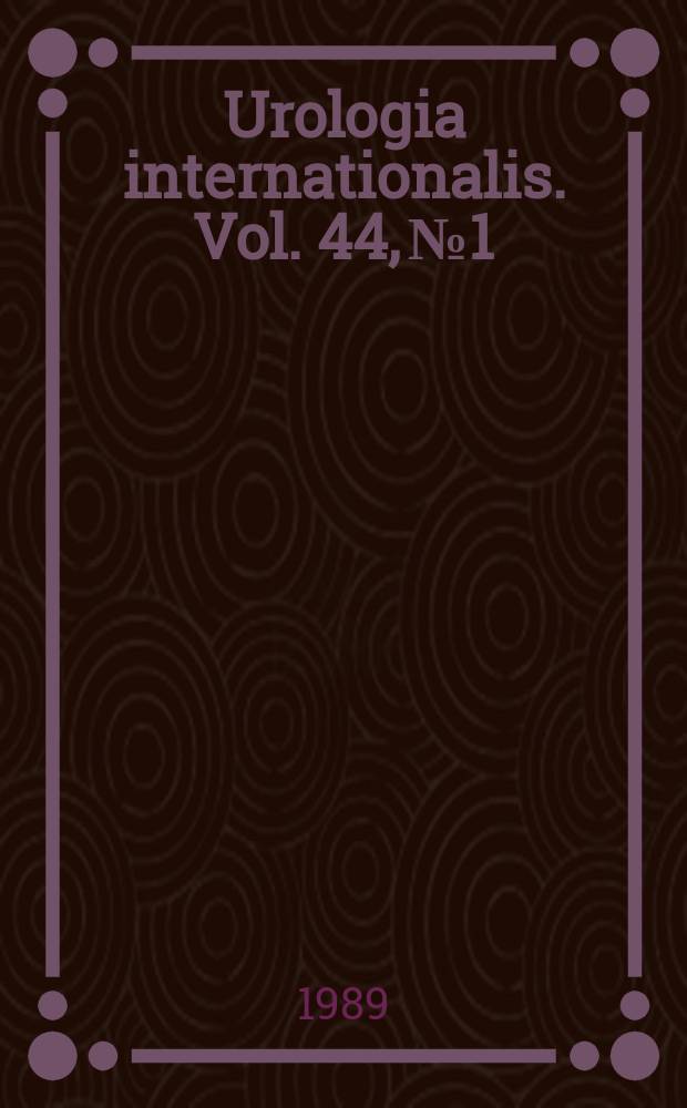 Urologia internationalis. Vol. 44, № 1